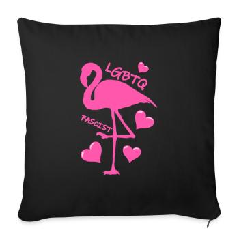 LGBTQ FASCIST - Sofa pillowcase 17,3'' x 17,3'' (45 x 45 cm) - black - Front