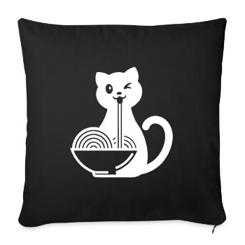 Ramen Cat Japanese Noodle Soup - Sofa pillowcase 17,3'' x 17,3'' (45 x 45 cm) - black - Front