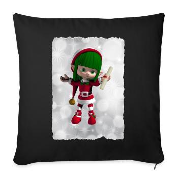 Green Elf - Sofa pillowcase 17,3'' x 17,3'' (45 x 45 cm) - black - Front
