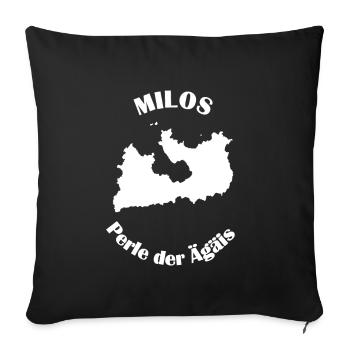 Milos - Perle der Ägäis Griechenland Souvenir - Sofakissenbezug 45 x 45 cm - Schwarz - Vorne
