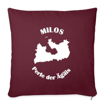 Milos - Perle der Ägäis Griechenland Souvenir - Sofakissenbezug 45 x 45 cm - Burgunderrot - Vorne