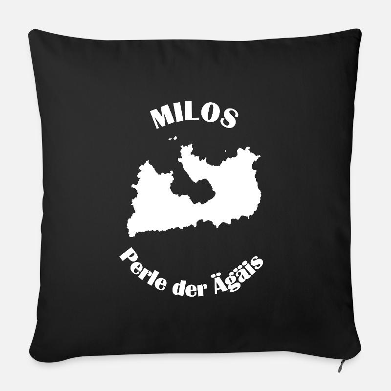 Milos - Perle der Ägäis Griechenland Souvenir - Sofakissenbezug 45 x 45 cm - Schwarz