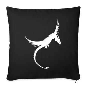 drachensilhouette seitlich, fantasy hoodies jungen - Sofakissenbezug 45 x 45 cm - Schwarz - Vorne