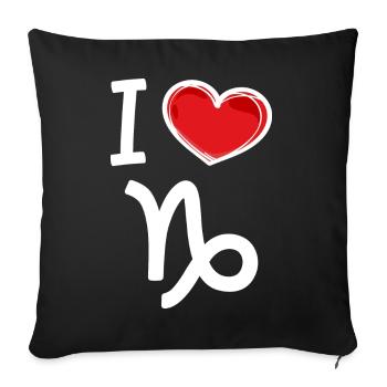 Horoscope Marées Capricorne Déclaration du cœur - Housse de coussin décorative 45 x 45 cm - noir - Devant