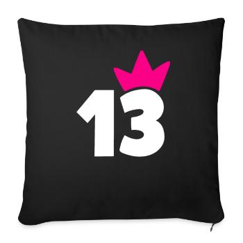 13 Krone Girl 13 - Sofa pillowcase 17,3'' x 17,3'' (45 x 45 cm) - black - Front