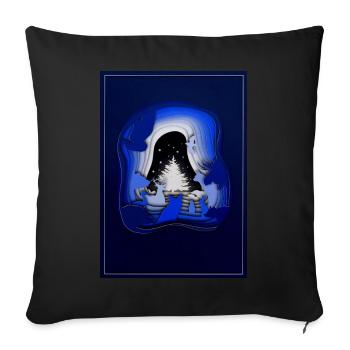 Forest Christmas in silhouette style - Sofa pillowcase 17,3'' x 17,3'' (45 x 45 cm) - black - Front