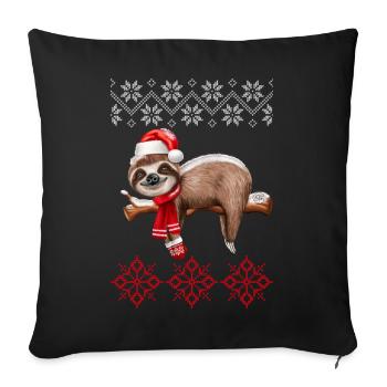 Ugly Christmas Sloth - Sofa pillowcase 17,3'' x 17,3'' (45 x 45 cm) - black - Front
