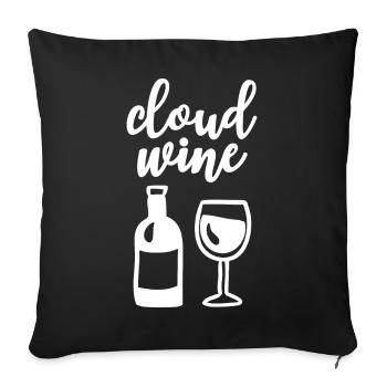 Cloud Vin Verre de vin Bouteille de vin Amateurs de vin - Housse de coussin décorative 45 x 45 cm - noir - Devant