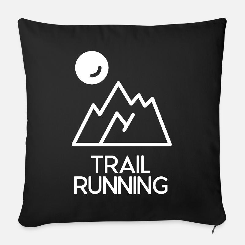 Trail Running - Housse de coussin décorative 45 x 45 cm - noir