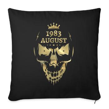 Août 1983 Skull Gold - Housse de coussin décorative 45 x 45 cm - noir - Devant