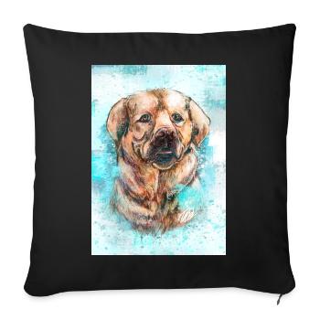 Labrador - Sofa pillowcase 17,3'' x 17,3'' (45 x 45 cm) - black - Front