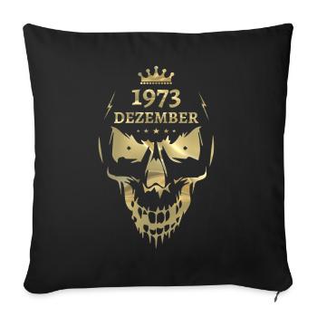 Dezember 1973 Totenkopf Gold - Sofakissenbezug 45 x 45 cm - Schwarz - Vorne
