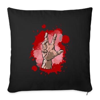 Hand, The Hand, Thing - Sofa pillowcase 17,3'' x 17,3'' (45 x 45 cm) - black - Front