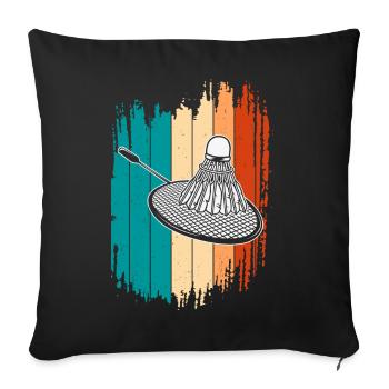 Badminton - Housse de coussin décorative 45 x 45 cm - noir - Devant