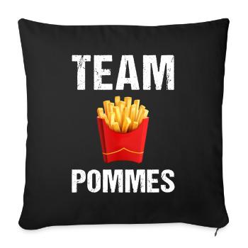 Équipe Pommes Frites Frites Restauration rapide - Housse de coussin décorative 45 x 45 cm - noir - Devant