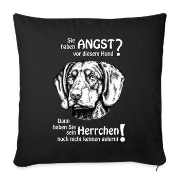 Angst vor Brandelbracke? Herrchen - Sofakissenbezug 45 x 45 cm - Schwarz - Vorne