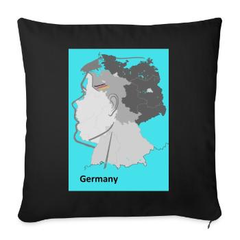 Germany Gradient Map - Sofa pillowcase 17,3'' x 17,3'' (45 x 45 cm) - black - Front