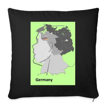 Map of Germany with gradient and flags - Sofa pillowcase 17,3'' x 17,3'' (45 x 45 cm) - black - Front