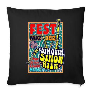 Mon biniou cause (du "ouin-ouin" sinon rien) - Housse de coussin décorative 45 x 45 cm - noir - Devant