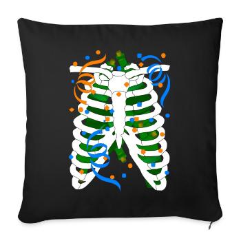 ALKOHOL Brustkorb - Sofakissenbezug 45 x 45 cm - Schwarz - Vorne