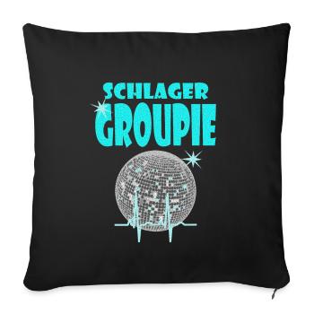 SCHLAGERGROUPIE türkis - Sofakissenbezug 45 x 45 cm - Schwarz - Vorne