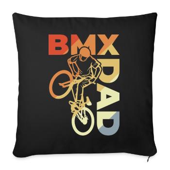 Papa BMX - Housse de coussin décorative 45 x 45 cm - noir - Devant