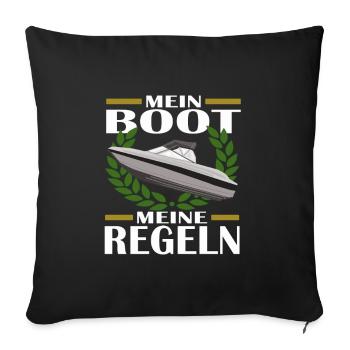 MEIN BOOT MEINE REGELN - Sofakissenbezug 45 x 45 cm - Schwarz - Vorne