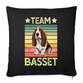 Dog Basset Hound - Sofa pillowcase 17,3'' x 17,3'' (45 x 45 cm) - black - Front