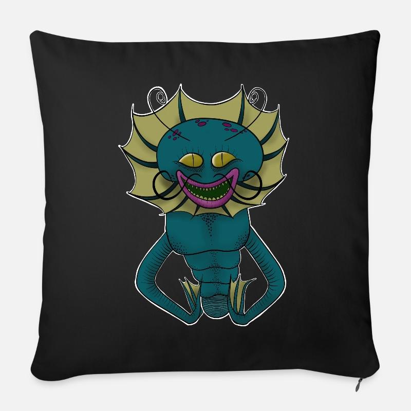 WaterMonsterDouble - Sofakissenbezug 45 x 45 cm - Schwarz