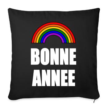 NOËL.BONNE ANNEE. SAINT SYLVESTRE. NOUVELLE ANNÉE. - Housse de coussin décorative 45 x 45 cm - noir - Devant