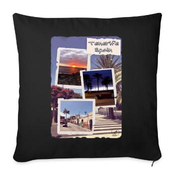 Tenerife Landscapes at Sunset - Sofa pillowcase 17,3'' x 17,3'' (45 x 45 cm) - black - Front