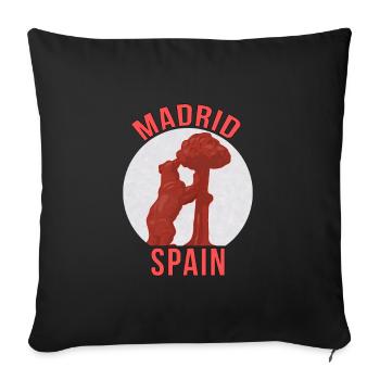Madrid Spain - Sofa pillowcase 17,3'' x 17,3'' (45 x 45 cm) - black - Front