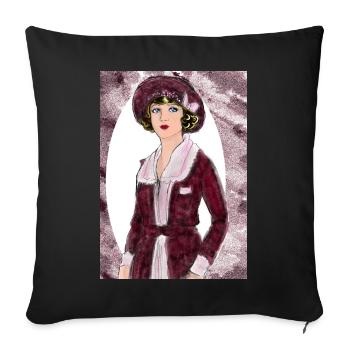 Lady Noir Portrait 2 (Rot) - Sofakissenbezug 45 x 45 cm - Schwarz - Vorne
