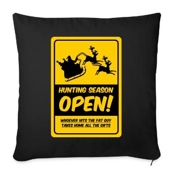 Saison de chasse ouverte ! (Variante du Père Noël) - Housse de coussin décorative 45 x 45 cm - noir - Devant