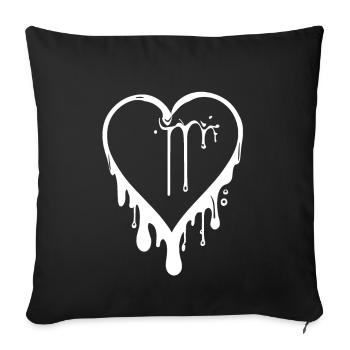 Molten Graffiti Heart "The Great Love" - Sofa pillowcase 17,3'' x 17,3'' (45 x 45 cm) - black - Front