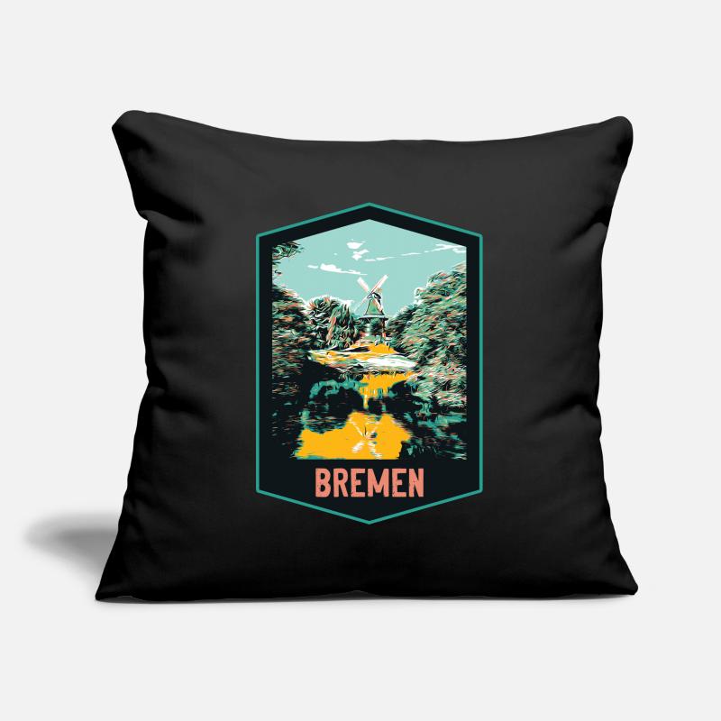 Bremen, Germany, Old Windmill Illustration Sofa pillowcase 17,3'' x 17,3'' (45 x 45 cm)