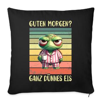 Schildkröte Morgenmuffel - Sofakissenbezug 45 x 45 cm - Schwarz - Vorne