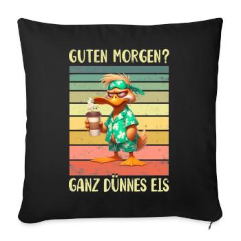 Ente Morgenmuffel - Sofakissenbezug 45 x 45 cm - Schwarz - Vorne
