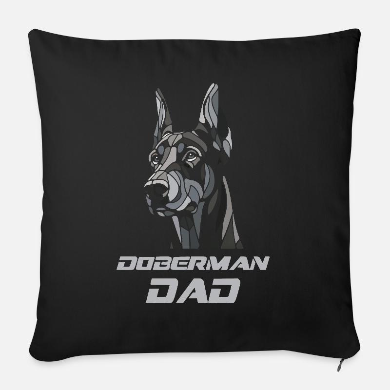 Dobermann Papa Hundekopf - Sofakissenbezug 45 x 45 cm - Schwarz