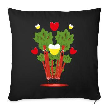 Bier trifft Rhabarber, ein toller Hingucker. - Sofakissenbezug 45 x 45 cm - Schwarz - Vorne
