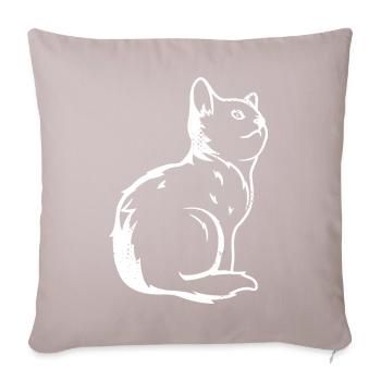 Croquis de chat - Housse de coussin décorative 45 x 45 cm - taupe clair - Devant
