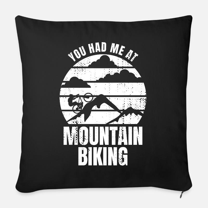 Mountainbikefahrer - Sofakissenbezug 45 x 45 cm - Schwarz