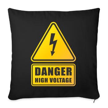 High Voltage Warning Sign - Sofa pillowcase 17,3'' x 17,3'' (45 x 45 cm) - black - Front