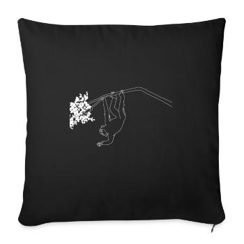 Monkey lineart - Sofa pillowcase 17,3'' x 17,3'' (45 x 45 cm) - black - Front