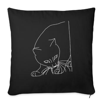 Cat - Sofa pillowcase 17,3'' x 17,3'' (45 x 45 cm) - black - Front