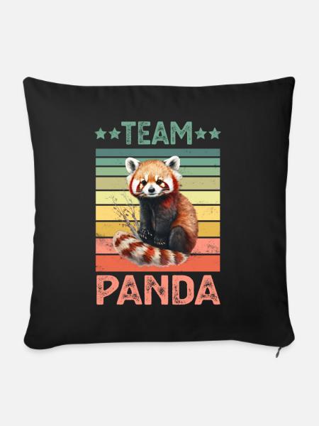 Roter Panda - Sofakissenbezug 45 x 45 cm - Schwarz