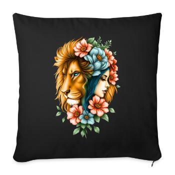 Wonderful woman whose long hair - Sofa pillowcase 17,3'' x 17,3'' (45 x 45 cm) - black - Front