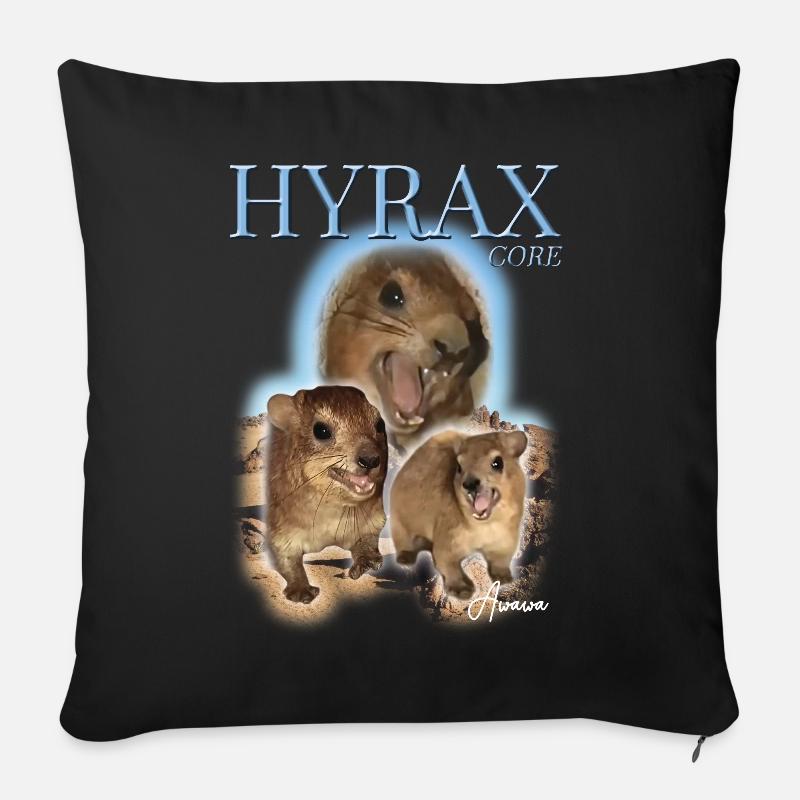 Hyrax Core Awawa Funshirt meme - Sofakissenbezug 45 x 45 cm - Schwarz