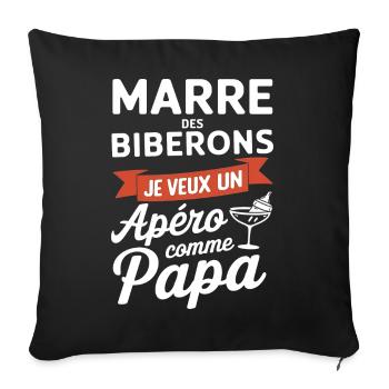 Fed up with bottles - Sofa pillowcase 17,3'' x 17,3'' (45 x 45 cm) - black - Front