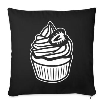 Croquis de gâteau - Housse de coussin décorative 45 x 45 cm - noir - Devant